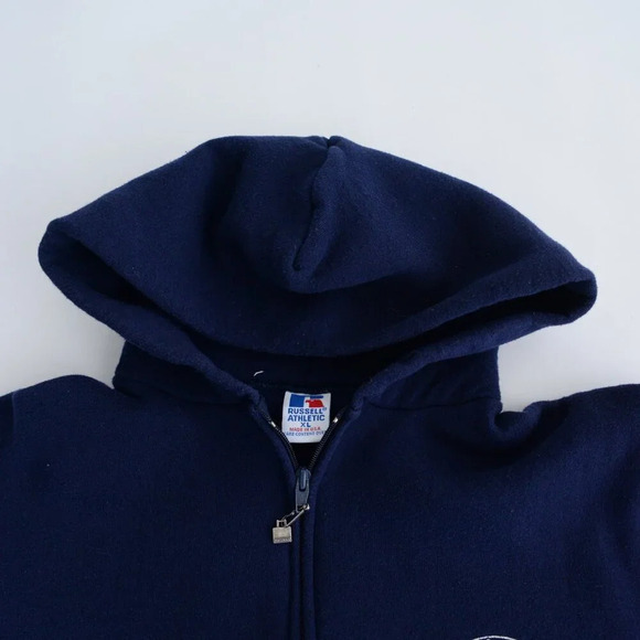Vintage 90S Russell Athletics Penn State University Navy Zip Up Sweatshirt - Picture 11 of 12